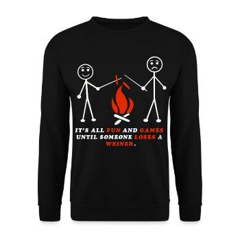 Camping amusant – C’est amusant jusqu’à ce que quelqu’un perde - Sweat-shirt Unisexe - noir - Devant - Alina (178cm) & Michal (187cm)