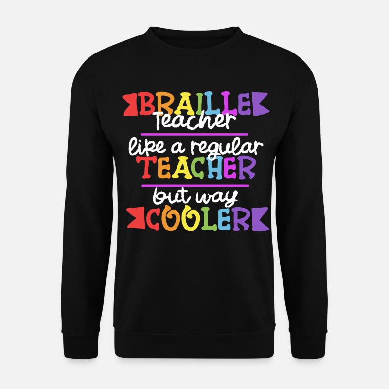 Braille Lehrer Blindenschrift Punktum - Unisex Pullover - Schwarz