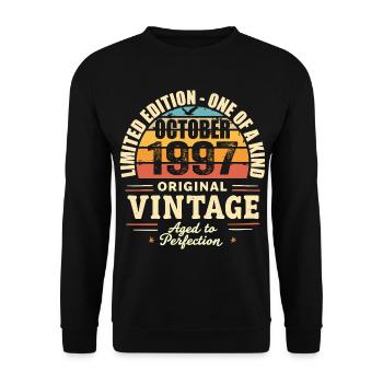Retro October 1997 - birthday october 1997 - Unisex Sweatshirt - black - Front - Alina (178cm) & Michal (187cm)