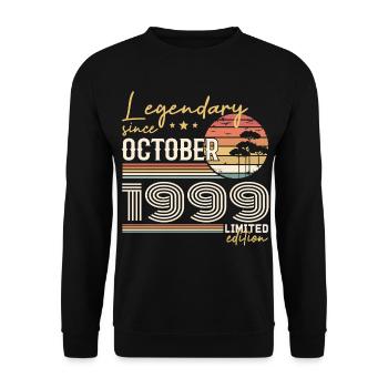 Oktober 1999 Geschenk - Genial seit Oktober 1999 - Unisex Pullover - Schwarz - Vorne - Alina (178cm) & Michal (187cm)