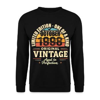 Retro October 1998 - birthday october 1998 - Unisex Sweatshirt - black - Front - Alina (178cm) & Michal (187cm)