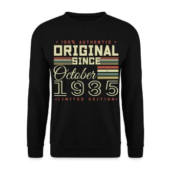 Legendär seit Oktober 1985 | Oktober 1985 - Unisex Pullover - Schwarz - Vorne - Alina (178cm) & Michal (187cm)