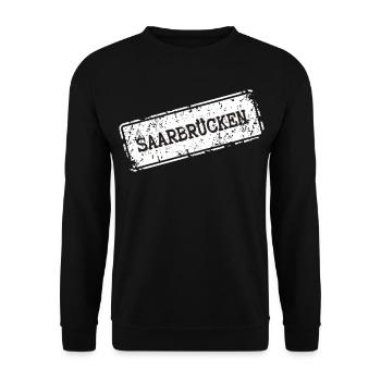 Saarbrücken Stadtlogo Design - Unisex Pullover - Schwarz - Vorne - Alina (178cm) & Michal (187cm)