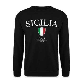 Sicily Italy, minimalist elegant design - Unisex Sweatshirt - black - Front - Alina (178cm) & Michal (187cm)
