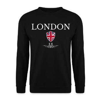 London UK, minimalist sleek design - Unisex Sweatshirt - black - Front - Alina (178cm) & Michal (187cm)
