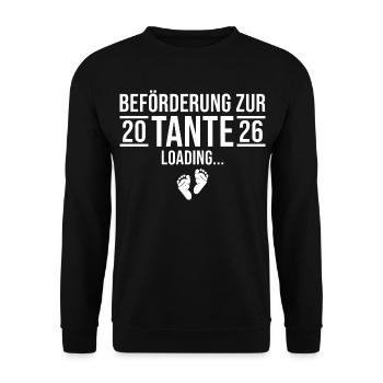 Aunt 2026 loading - Future godmother - Unisex Sweatshirt - black - Front - Alina (178cm) & Michal (187cm)