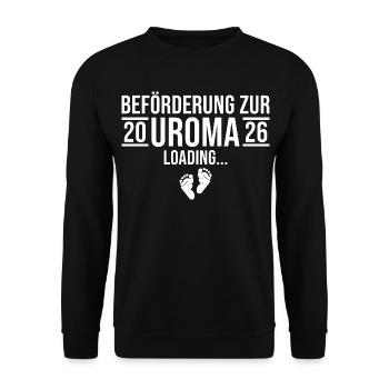 Uroma 2026 loading - Werdende Urgroßmutter - Unisex Pullover - Schwarz - Vorne - Alina (178cm) & Michal (187cm)
