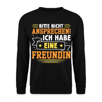 Malle PLEASE DO NOT SPEAK Funny - Sweat-shirt Unisexe - noir - Devant - Alina (178cm) & Michal (187cm)