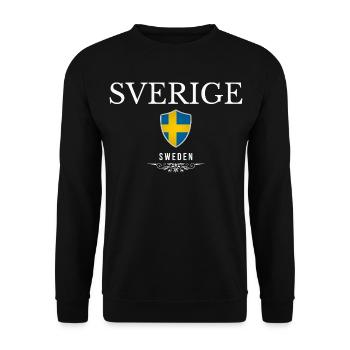 Swedish patriot, minimalist sleek design - Unisex Sweatshirt - black - Front - Alina (178cm) & Michal (187cm)