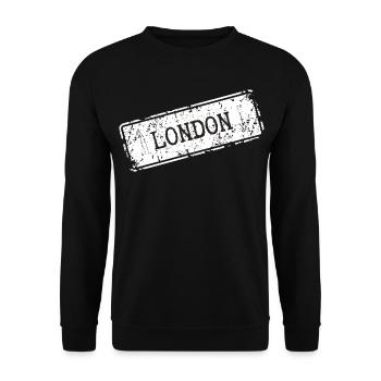 Stempel London Stadtfläche Design - Unisex Pullover - Schwarz - Vorne - Alina (178cm) & Michal (187cm)