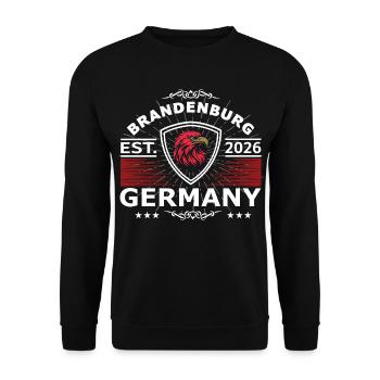 Brandenburg Wappen – Stolz auf die Heimat - Unisex Pullover - Schwarz - Vorne - Alina (178cm) & Michal (187cm)