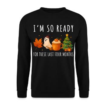 Autumnal Halloween and Christmas greetings - Unisex Sweatshirt - black - Front - Alina (178cm) & Michal (187cm)