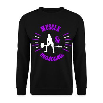 Puissance Féminine Muscle et Mascara Cadeau Femme - Sweat-shirt Unisexe - noir - Devant - Alina (178cm) & Michal (187cm)