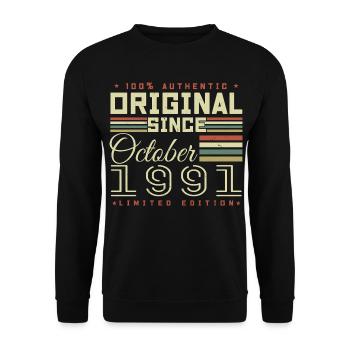 Legendary Since October 1991 | October 1991 - Unisex Sweatshirt - black - Front - Alina (178cm) & Michal (187cm)