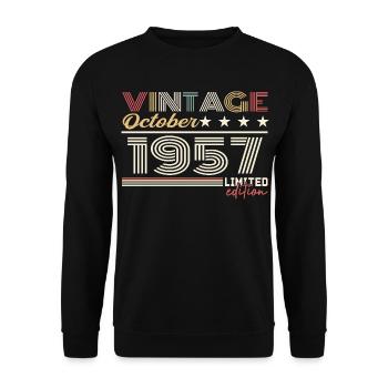 October 1957 Retro Anniversary 1957 October 1957 - Unisex Sweatshirt - black - Front - Alina (178cm) & Michal (187cm)