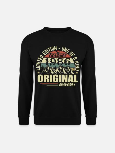 oktober 1986 - Geschenk zum 39.Geburtstag oktober  - Unisex Pullover - Schwarz