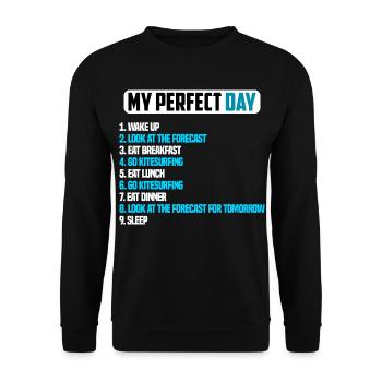 My Perfect Day pour Jeunes Kitesurfeurs - Sweat-shirt Unisexe - noir - Devant - Alina (178cm) & Michal (187cm)