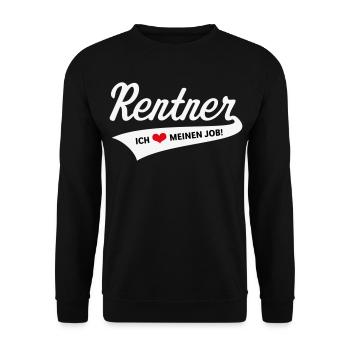 Rentner – Ich Liebe Meinen Job! (Ruhestand / 3C) - Unisex Pullover - Schwarz - Vorne - Alina (178cm) & Michal (187cm)