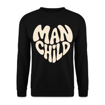 Heart-Shaped Man and Child  - Unisex Sweatshirt - black - Front - Alina (178cm) & Michal (187cm)