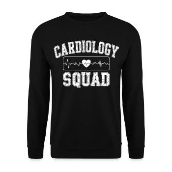Herzschlag Cardiologie Motiv Design - Unisex Pullover - Schwarz - Vorne - Alina (178cm) & Michal (187cm)