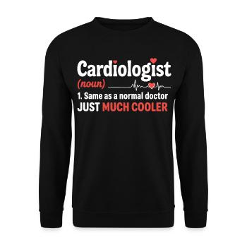 Heartbeat with love motif - Unisex Sweatshirt - black - Front - Alina (178cm) & Michal (187cm)