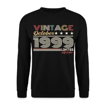 October 1999 Retro Anniversary 1999 October 1999 - Unisex Sweatshirt - black - Front - Alina (178cm) & Michal (187cm)