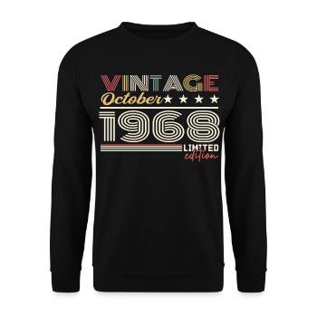 October 1968 Retro Anniversary 1968 October 1968 - Unisex Sweatshirt - black - Front - Alina (178cm) & Michal (187cm)