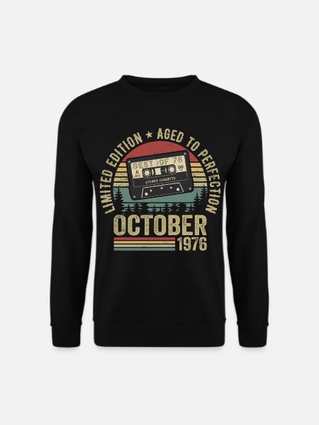 Oldtimer Oktober 1976 Geburtstag Geschenk Oktober - Unisex Pullover - Schwarz