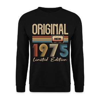 Original 50 Year Anniversary 1975 Party Gift - Unisex Sweatshirt - black - Front - Alina (178cm) & Michal (187cm)