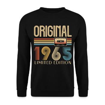 60. Geburtstag 60 Jahre Original 1965 - Unisex Pullover - Schwarz - Vorne - Alina (178cm) & Michal (187cm)
