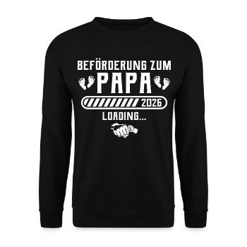 Papa 2026 annonce grossesse père - Sweat-shirt Unisexe - noir - Devant - Alina (178cm) & Michal (187cm)