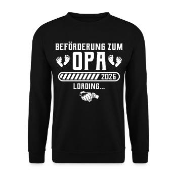 Annonce de grossesse de grand-père 2026 - Sweat-shirt Unisexe - noir - Devant - Alina (178cm) & Michal (187cm)
