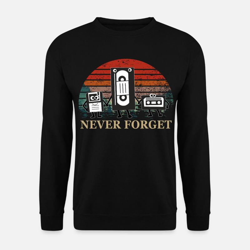 Retro Kassetten-Trio mit Never Forget Theme - Unisex Pullover - Schwarz