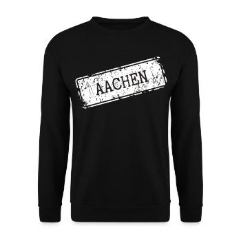 Aachen - Unisex Sweatshirt - black - Front - Alina (178cm) & Michal (187cm)