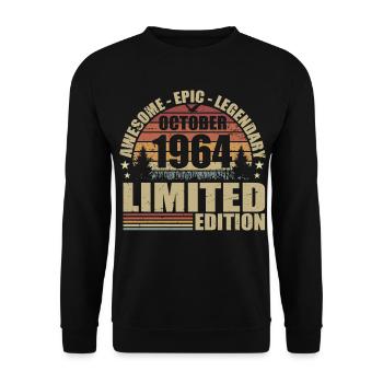 61st Retro Anniversary October 1964 - October 1964 - Unisex Sweatshirt - black - Front - Alina (178cm) & Michal (187cm)