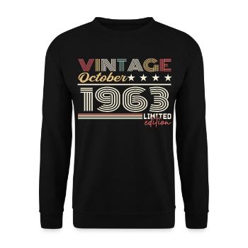 October 1963 Retro Anniversary 1963 October 1963 - Unisex Sweatshirt - black - Front - Alina (178cm) & Michal (187cm)