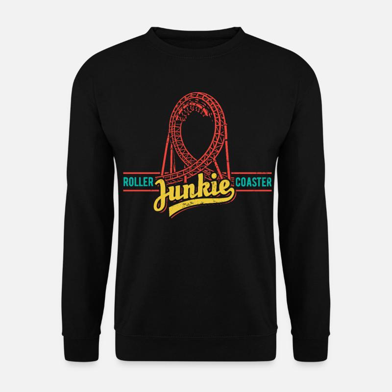 Rollercoaster Junkie - Achterbahn - Looping - Unisex Pullover - Schwarz