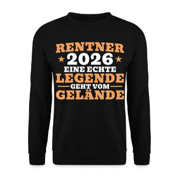 Retraité 2026 - Collègue retraité - Sweat-shirt Unisexe - noir - Devant - Alina (178cm) & Michal (187cm)