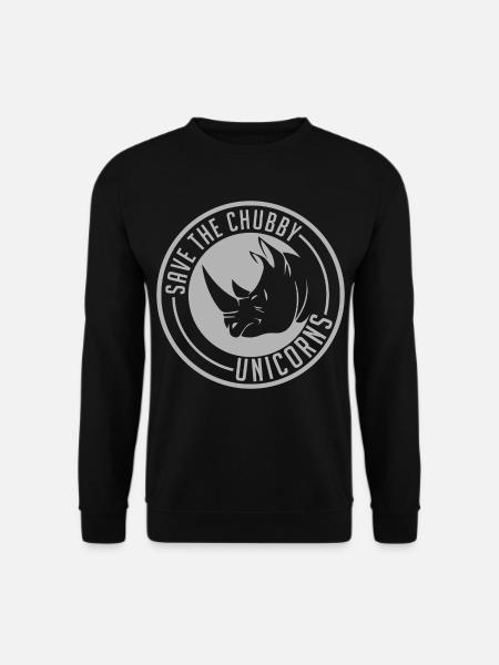 Retten Sie das Mollige Einhorn-Logo - Unisex Pullover - Schwarz