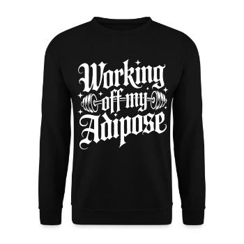 Motivierender Fitness-Print mit Trainingshantel - Unisex Pullover - Schwarz - Vorne - Alina (178cm) & Michal (187cm)