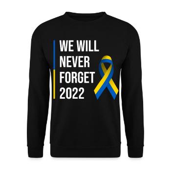 Ukraine War Peace Ribbon - Unisex Sweatshirt - black - Front - Alina (178cm) & Michal (187cm)