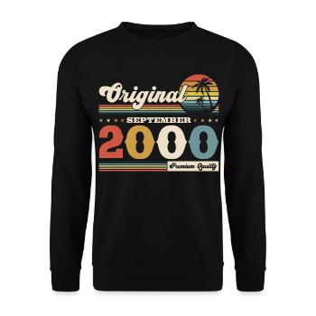 25th Birthday Original September 2000 - Unisex Sweatshirt - black - Front - Alina (178cm) & Michal (187cm)