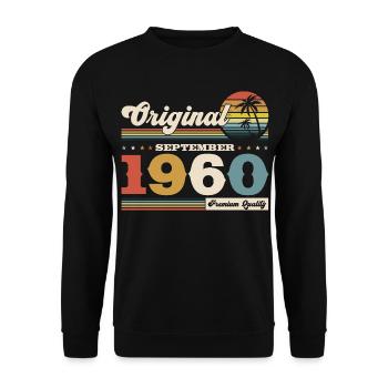 65e anniversaire Original septembre 1960 - Sweat-shirt Unisexe - noir - Devant - Alina (178cm) & Michal (187cm)