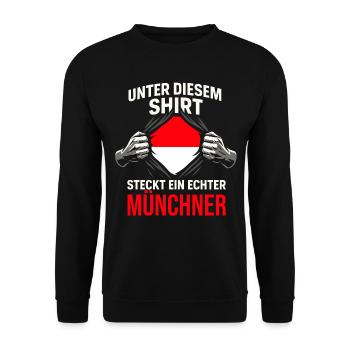 Munich Football Fan - Unisex Sweatshirt - black - Front - Alina (178cm) & Michal (187cm)