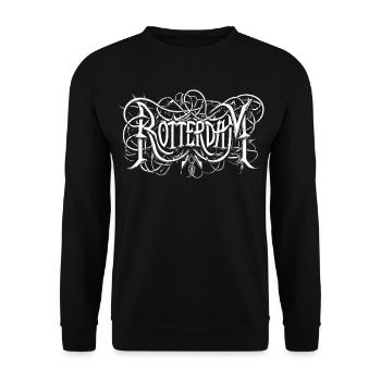 Rotterdam heavy metal headbanger typography - Unisex Sweatshirt - black - Front - Alina (178cm) & Michal (187cm)