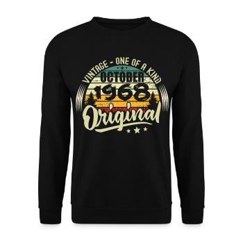 Cadeau Anniversaire Octobre 1968 - Sweat-shirt Unisexe - noir - Devant - Alina (178cm) & Michal (187cm)