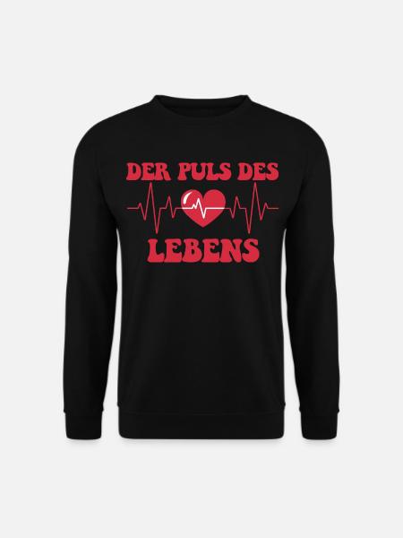 Werdende Mutter DER PULS DES LEBENS Lustig - Unisex Pullover - Schwarz