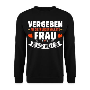 Malle VERGEBEN AN DIE WUNDERVOLLSTE FRAU - Unisex Pullover - Schwarz - Vorne - Alina (178cm) & Michal (187cm)