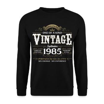 40e anniversaire Millésime Septembre Année 1985 - Sweat-shirt Unisexe - noir - Devant - Alina (178cm) & Michal (187cm)