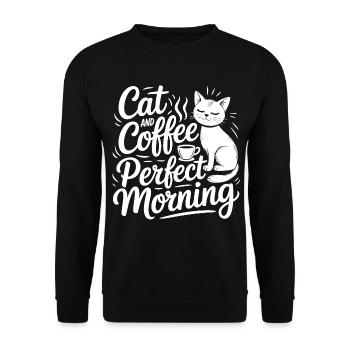 Coffee cup and coffee perfect morning - Unisex Sweatshirt - black - Front - Alina (178cm) & Michal (187cm)